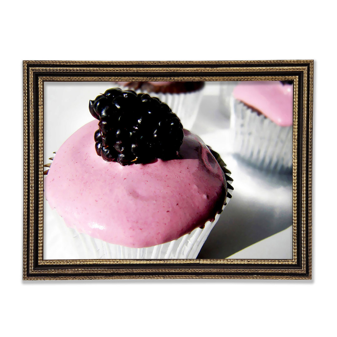 Gerahmtes Wandbild Blackberry Cupcake