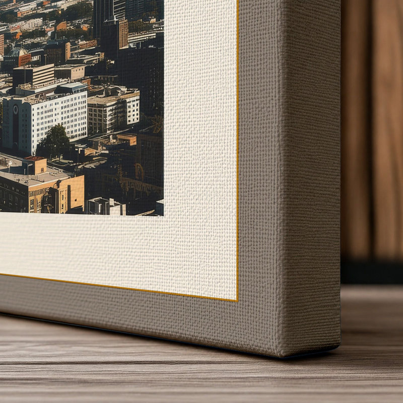 Urban Sprawl Modern - Wrapped Canvas, 18x12 - 45.7 x 30.5 cm, Taupe Border