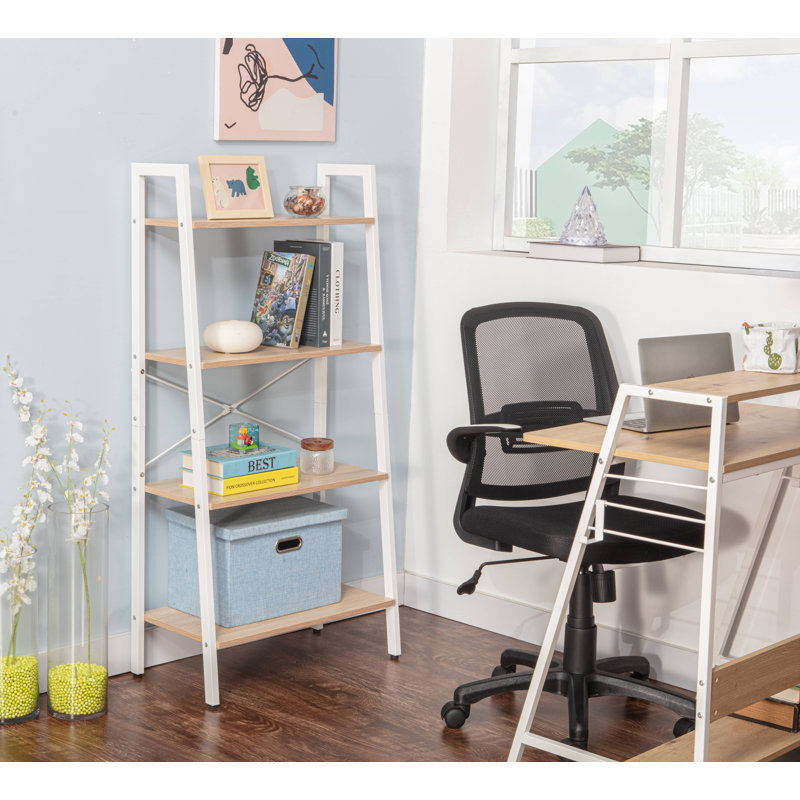  Industrial 4-tier Bookshelf, Freestanding Rustic Display Bookcase Storage Rack Shelf Plant Stand For Living Room Home Office