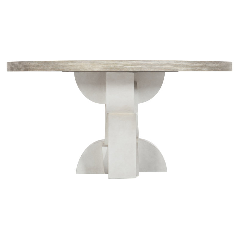 Constantin 60" White and Beige Round Wood Dining Table