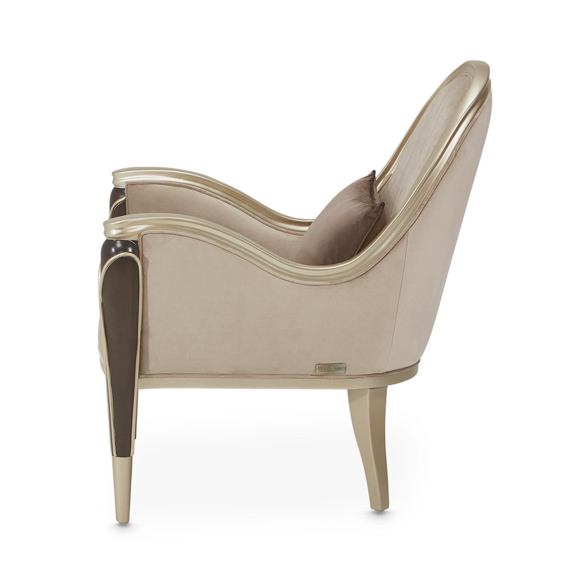Villa Cherie 31'' Wide Armchair, Porcini Velvet