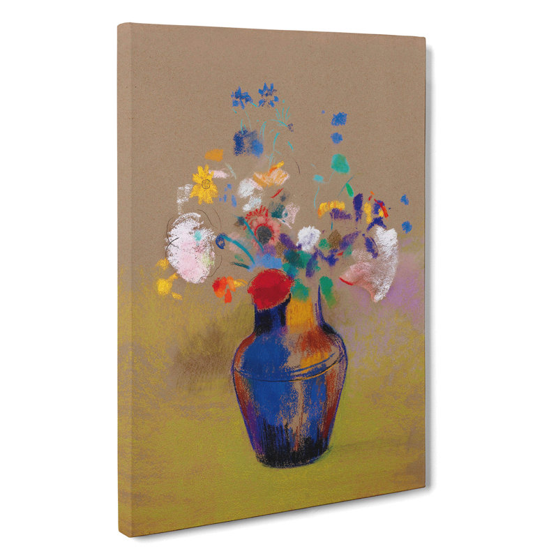 Flowers In A Vase by Odilon Redon - Wrapped Canvas Painting, 50cm H x 35cm W x 3cm D