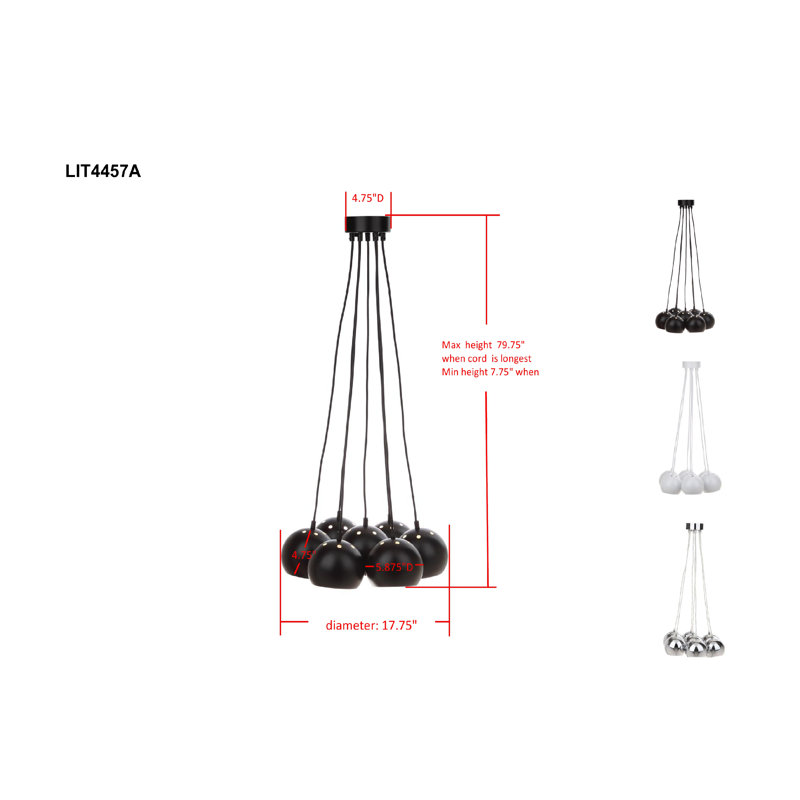 Otero 7 - Light Cluster Pendant, White