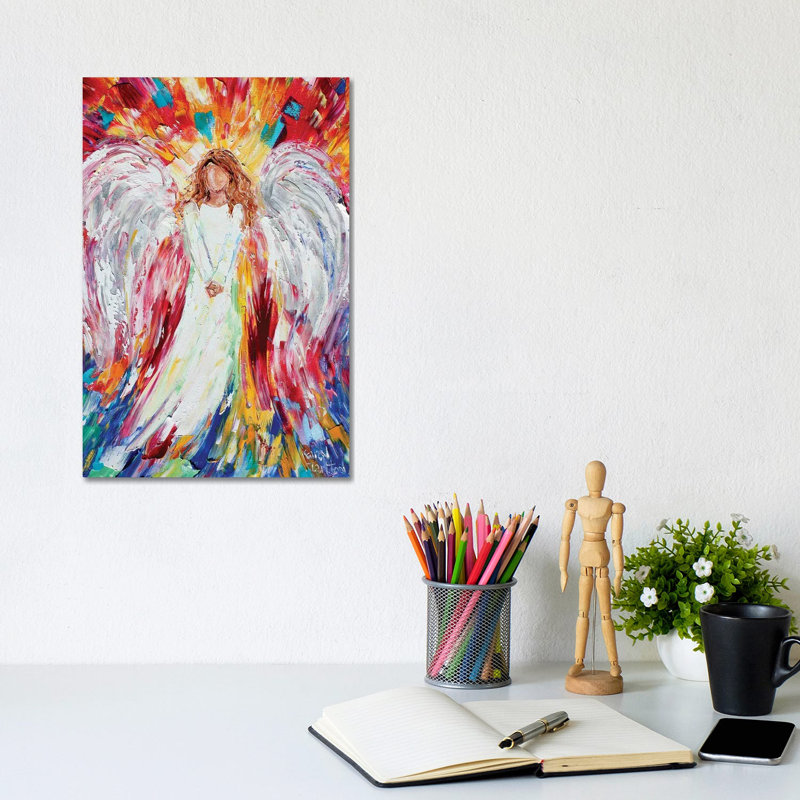 Joyous Angel by Karen Tarlton - Wrapped Canvas Painting, 20.32 cm H x 30.48 cm W