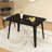 Dining Table Solid Wood Legs, Black-2132428415