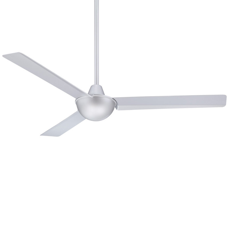 52" 3 - Blade Propeller Ceiling Fan with Wall Control, Silver