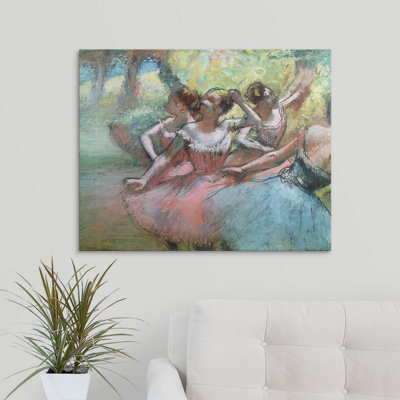 Quatre ballerines sur la scène par Edgar Degas - reproduction