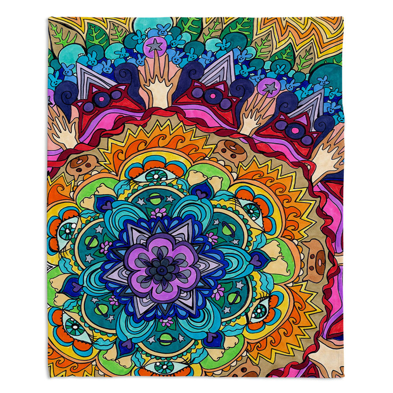 Hand Woven Throw Blanket, 51" W x 60" L