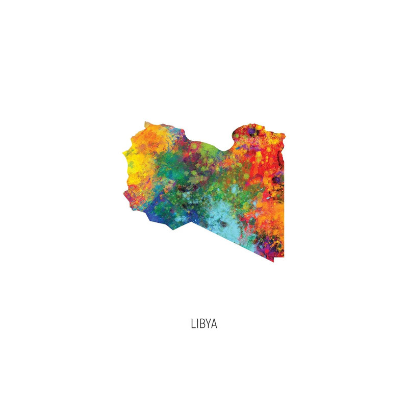 Libya Map by Michael Tompsett - Wrapped Canvas Gallery-Wrapped Canvas Giclée, 20.32 cm H x 30.48 cm W