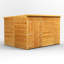 Powersheds 10 x 8ft Timber Tongue & Groove Windowless Pent Garden Shed Double Doors