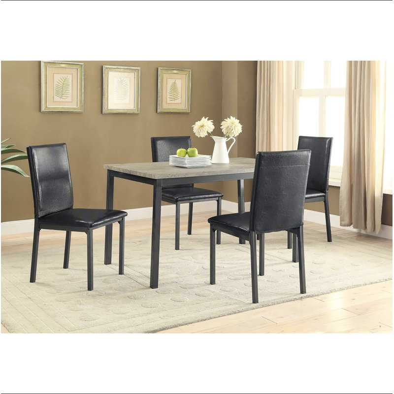 Chaise d'appoint rembourrée noire et grise (ensemble de 2)