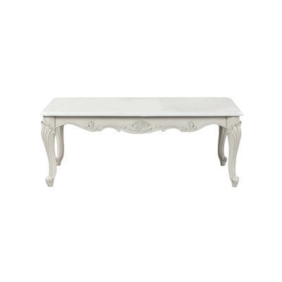 Table basse classique en bois gris - Fabriquée à la main pour le salon