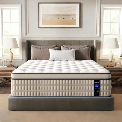 Bedstory 12"/14" Medium Hybrid Mattress with Pressure Relief & Motion Isolation,Pocket Springs,Gel Memory Foam, CertiPUR-US& OEKO-TEXCertified