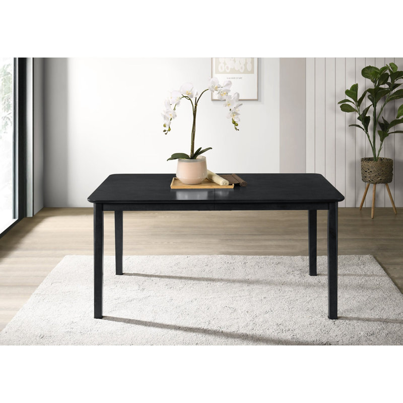 Anouska Solid Wood Base Dining Table, Black