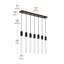 Luminaire suspendu rectangulaire à 7 lumières pour îlot de cuisine Aliha-1536714484