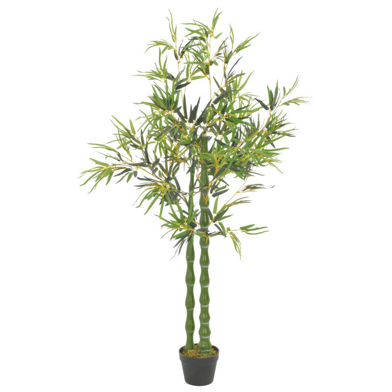 Faux bambou artificiel avec pot, H 62,99 po, Vert clair