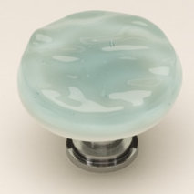 Glacier Mushroom Knob, Polished Chrome, Light Aqua