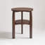 Table de bout ronde en bois d'hévéa massif, table d'appoint à 2 niveaux avec tablette de rangement, petite table d'appoint pour le salon, la chambre à coucher