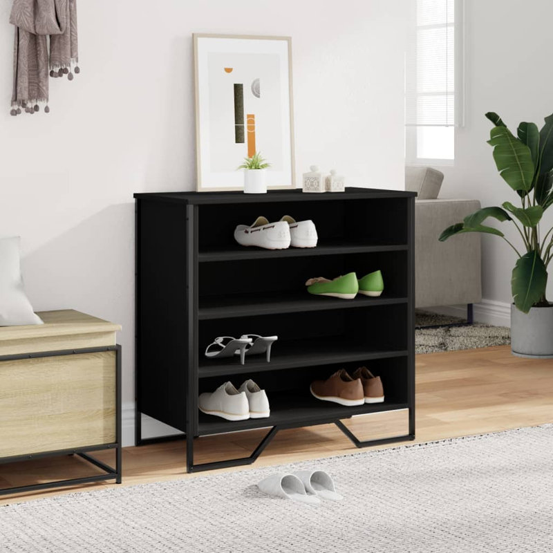 12 Pair Shoe Storage Cabinet, Black