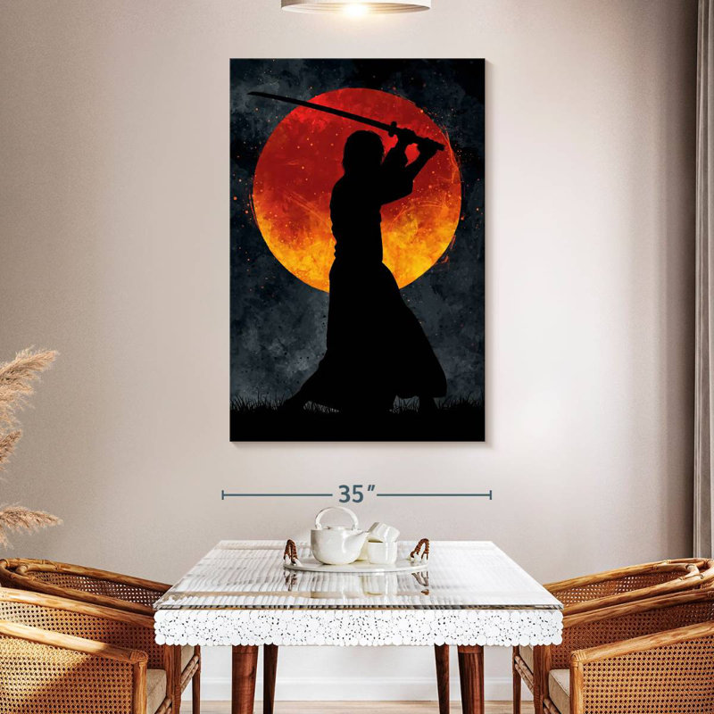 Leisha Samurai Moon Black, 51" H x 34" W