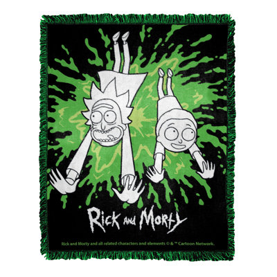 Northwest Warner Bros. Rick And Morty Favorite Family Jacquard Throw Blanket, Fan Home Decor, 46x60 Inches