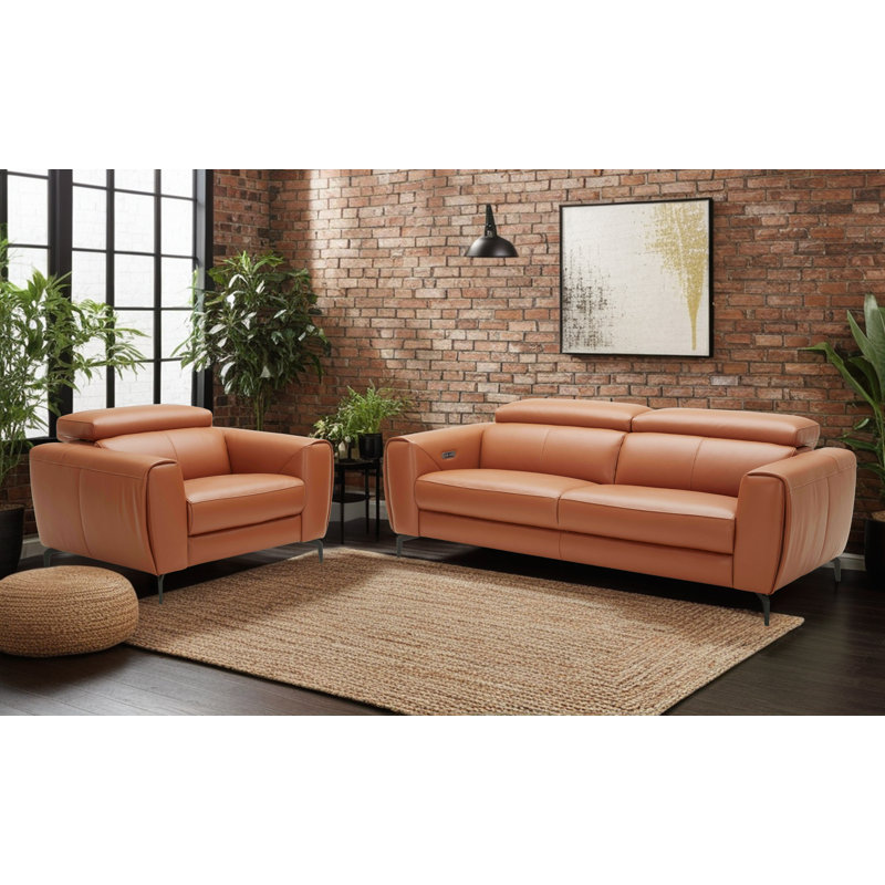 Milan Upholstered Power Recliner, Caramel