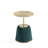 Anderson Modern Vegan Leather Upholstered End Table with Stainless Steel Top in Green-699317251