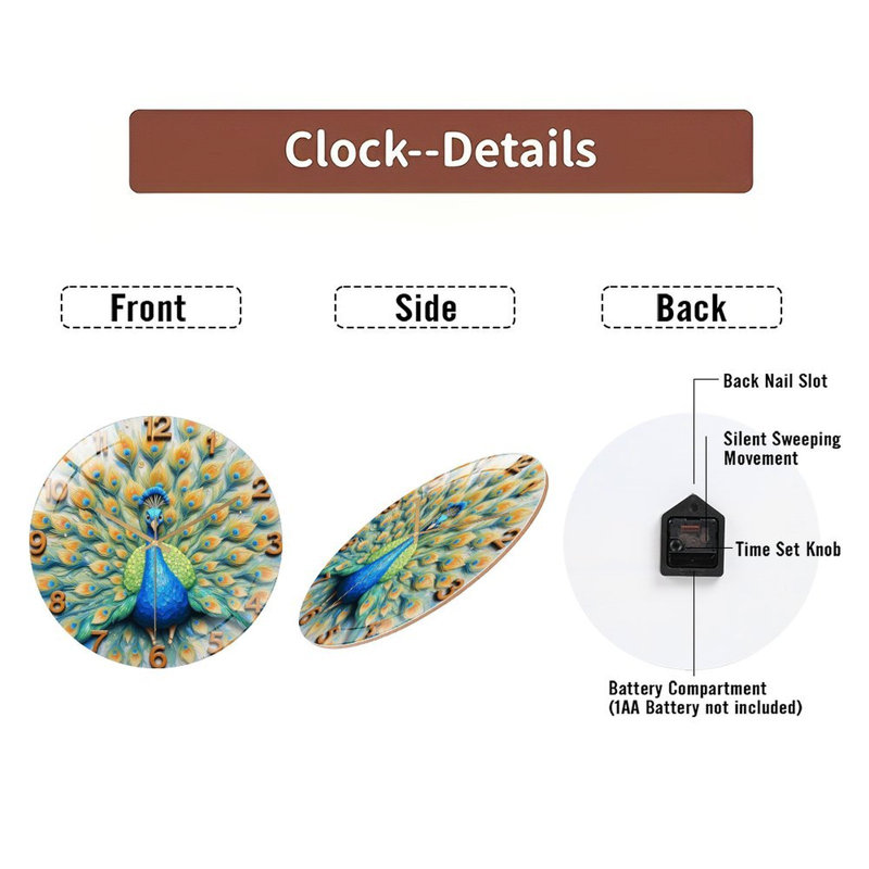 Horloge murale Peacock