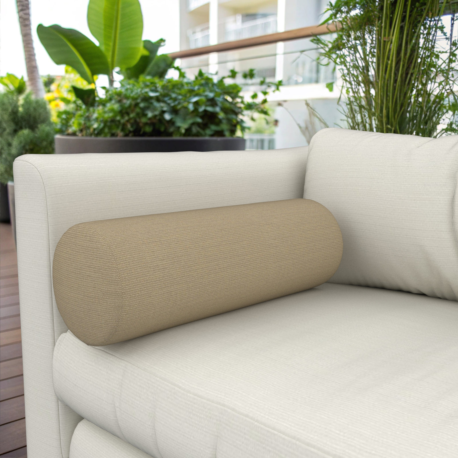 Amala Outdoor/Indoor Bolster Pillow, Spectrum Mushroom