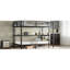 Lit superposé simple noir avec bureau, tablettes et DEL - divers emplacements, structure, coffre-fort double testé pour une installation simple