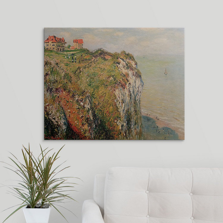 «Cliff at Dieppe, 1882» par Claude Monet - reproduction imprimée, H 8 po x l 10 po x P 1,5 po, Toile