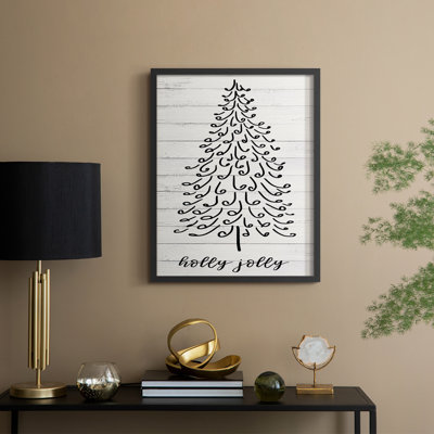 Holly Jolly Framed Print - Solid Wood