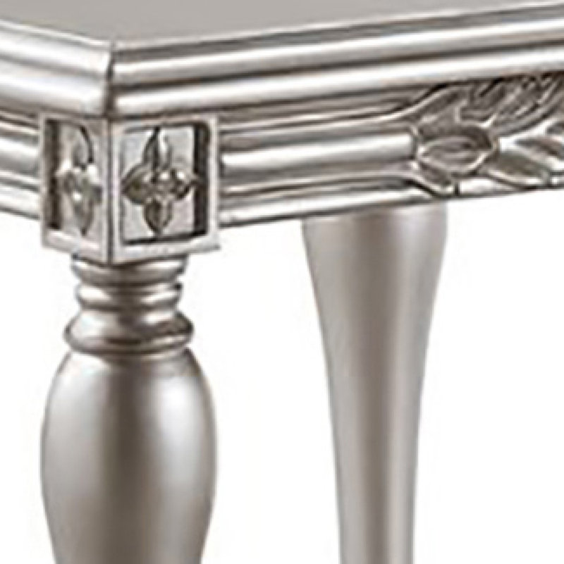Platinum End Table With Turned Leg