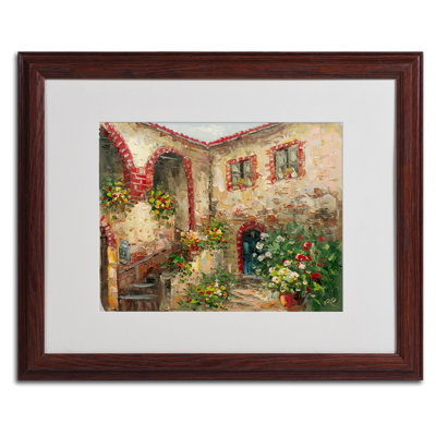 « tuscany courtyard », reproduction d’art sur toile encadrée