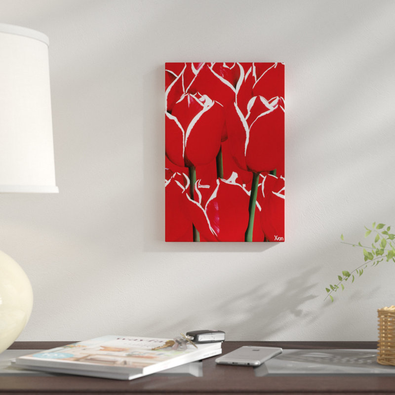 « red & white i », impression sur toile, H 40 po x l 26 po x P 1,5 po, Pas de tapis, Toile tendue
