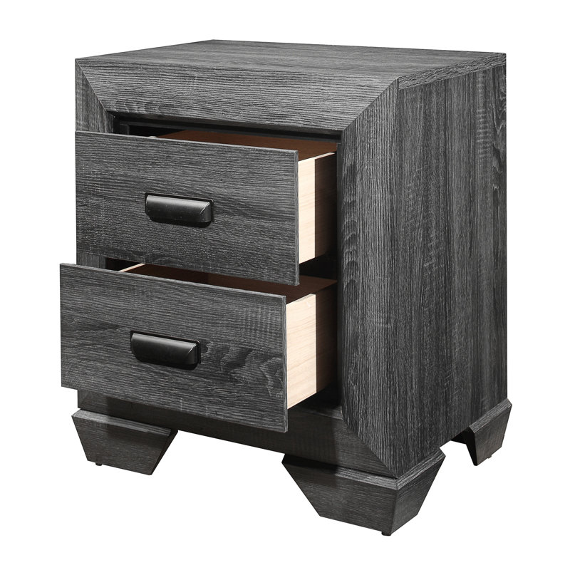 Henry 23.5'' W Solid Wood Nightstand, Gray