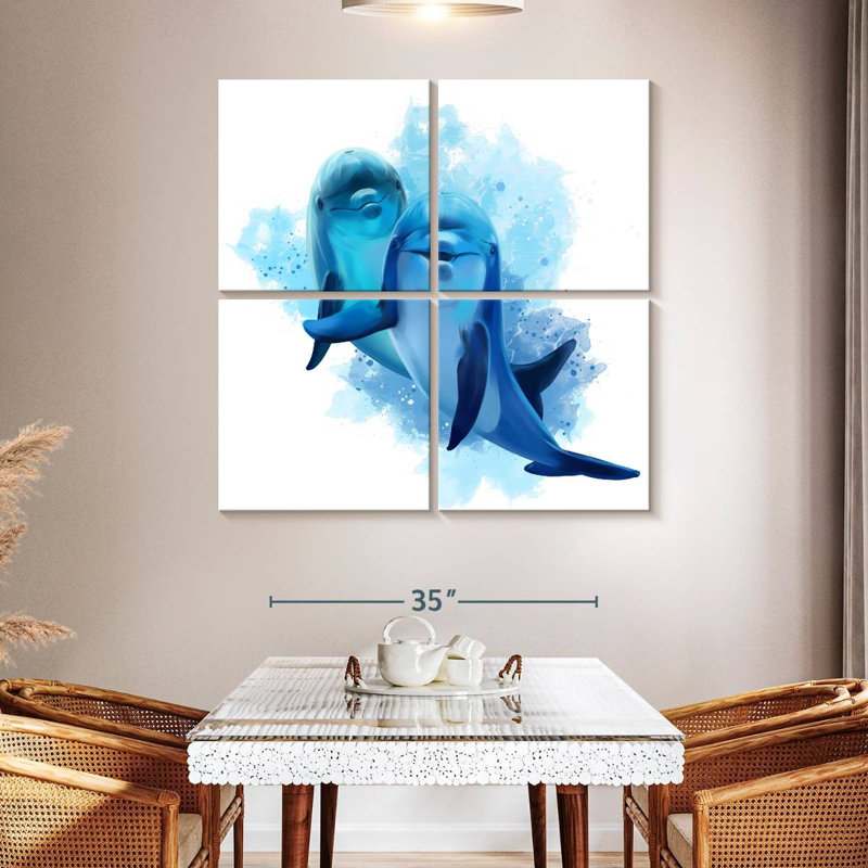 Brampt Dolphins Splash, 45" H x 45" W