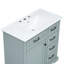 Lavabo de salle de bain gris 36 po - Céramique solide, 4 tiroirs, charnière de porte silencieuse avec-414199832