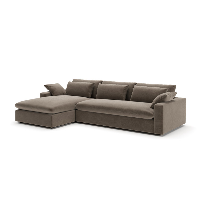 Remy Chaise Sectional, Left Hand Facing, Andrew Driftwood Performance Chenille
