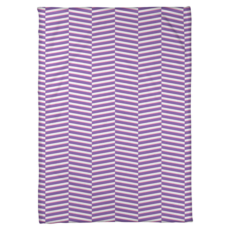 Couverture polaire rayures fracture, l 60 po x L 80 po, Mauve / Rose