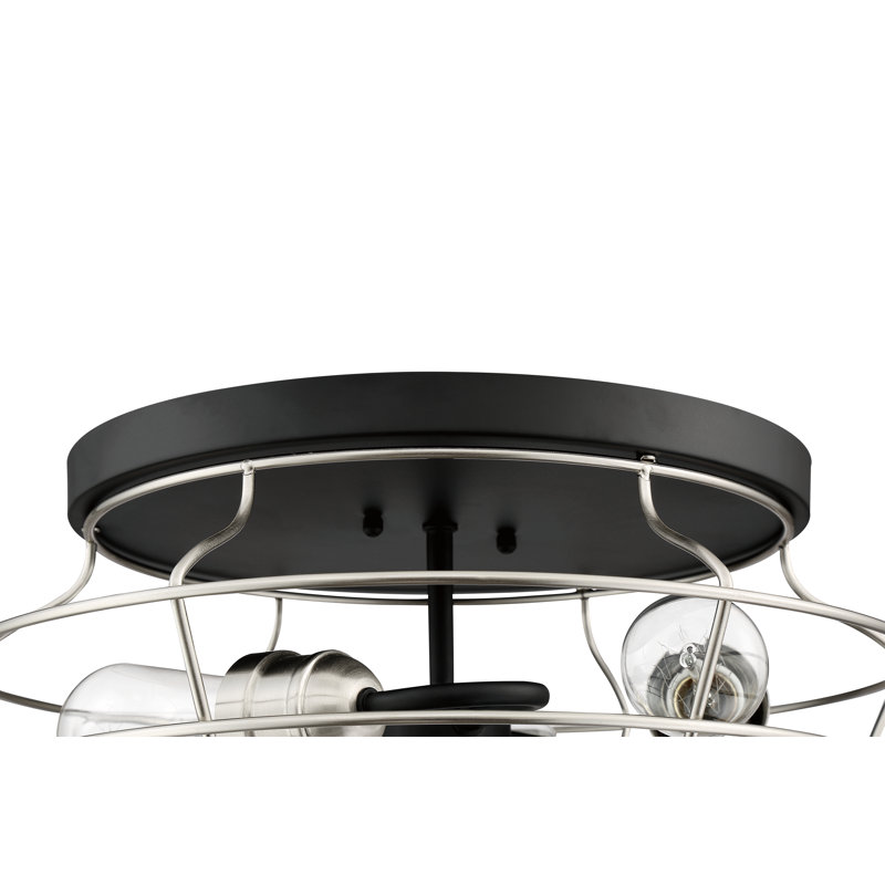 Clair Flush Mount, Flat Black/Brushed Polished Nickel