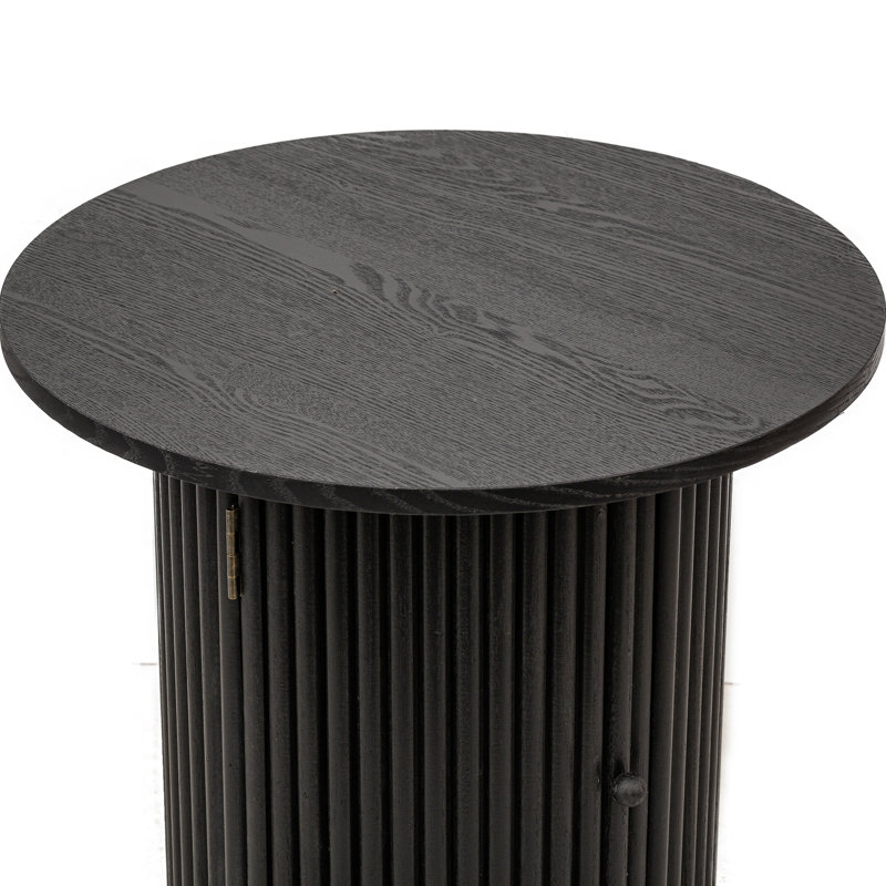 Table d'appoint en bois massif naturel Moxley, Noir, noir, noir, noir, Noir, noir, noir, noir
