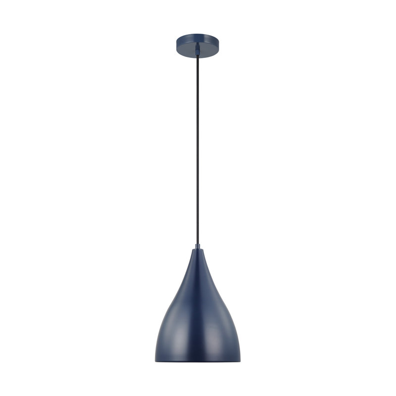 Luminaire suspendu conique à 1 lumière Ayer, H 147 po x l 9 po x P 9 po, Bleu marine