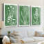 Green Botanical I - Toile tendue avec châssis sur mesure - 3 pièces-1985096164