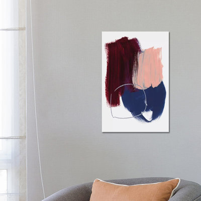 Abstract Brush Strokes X-X by Mareike Böhmer - 1 Piece Wrapped Canvas Wall Art