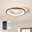 Ventilateur de plafond à DEL 19,7 po encastré à intensité variable avec télécommande, minuterie, 3 températures de couleur