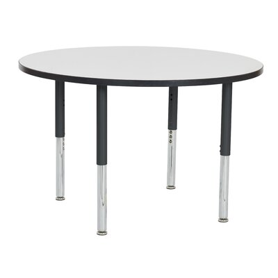 Round Dry-Erase Activity Table with Adjustable Legs - White/Black -  Factory Direct Partners, 10199-DEBK