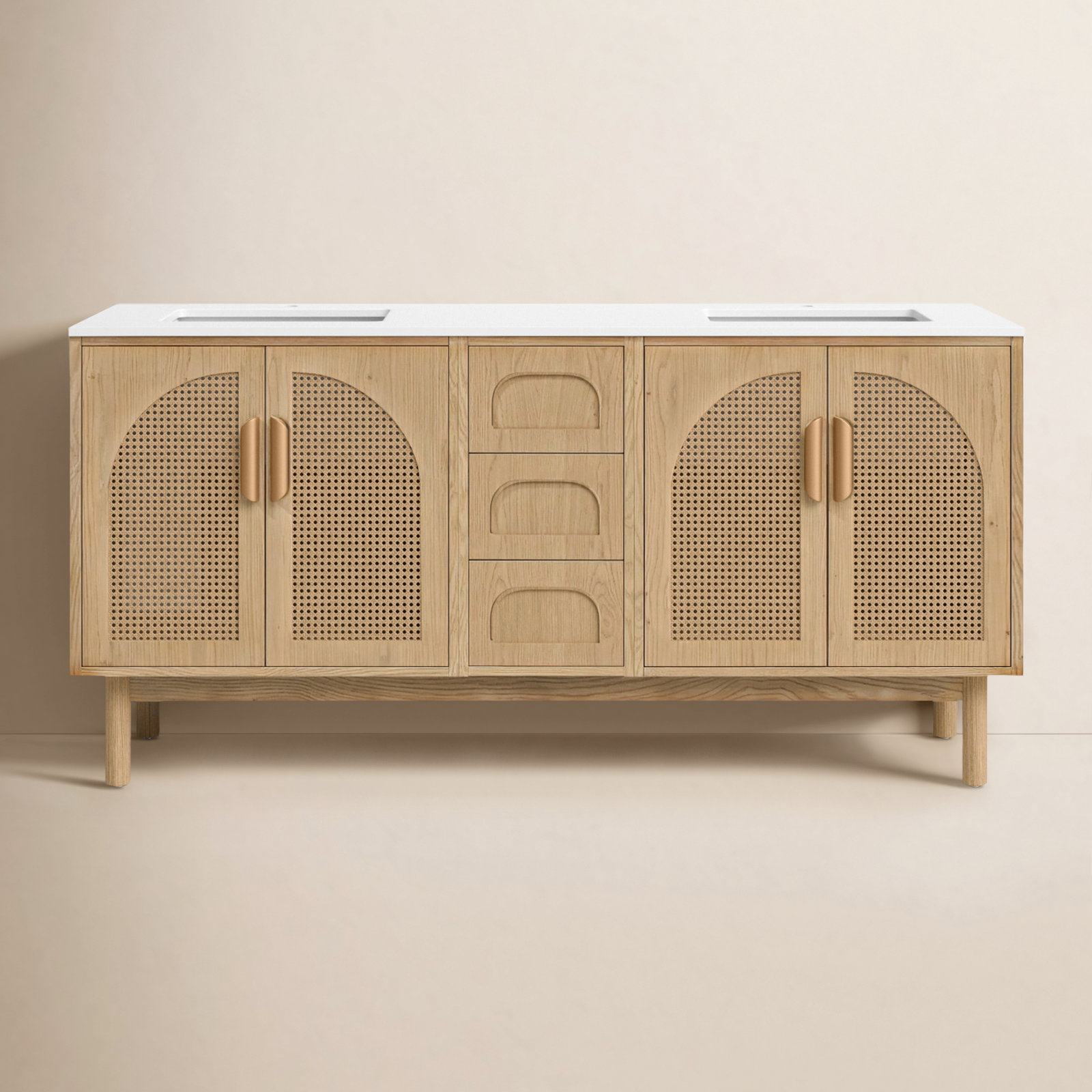 Emir 72" Cedar Double Bathroom Vanity, Yellow