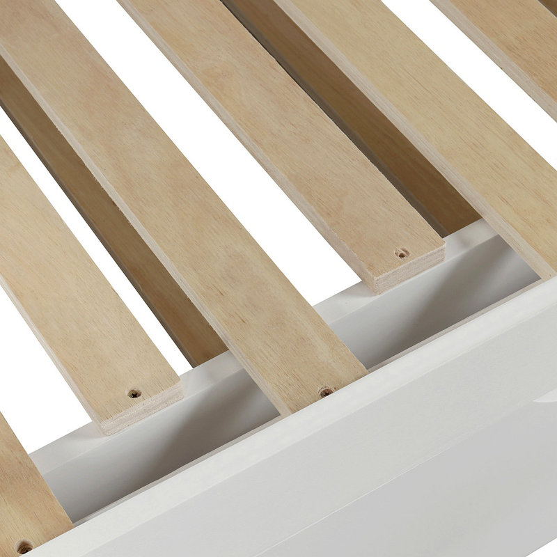Lit de jour moderne en bois massif avec couchette, Blanc
