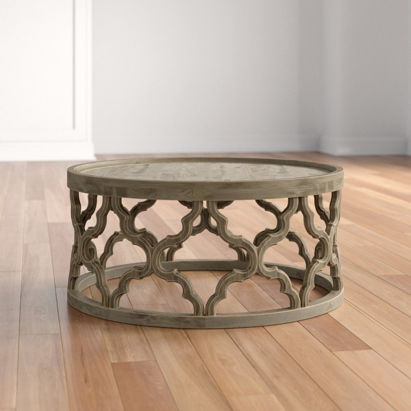 Bloomberg Solid Wood Frame Coffee Table, Grey/Brown/Blue